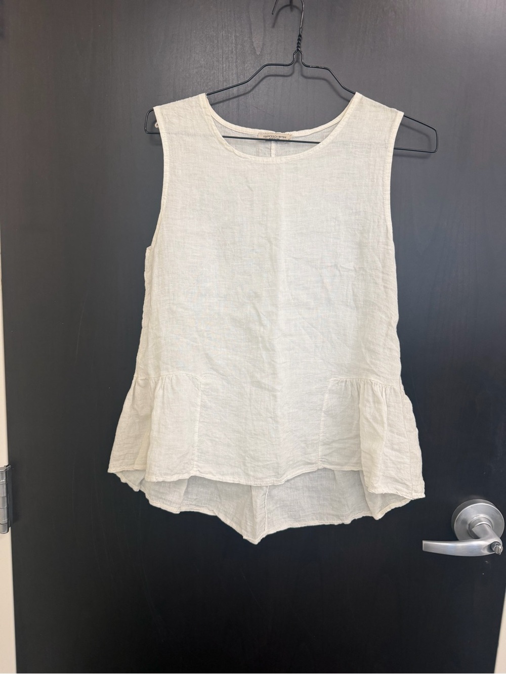 Francesca Bettini White 100% Linen Tank Top Made in Italy Women’s Small
